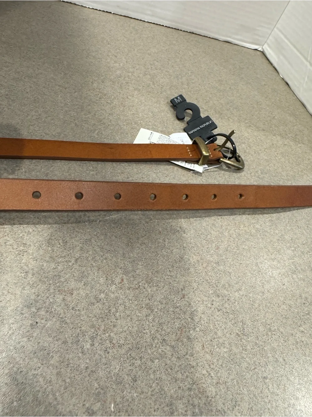 Banana Republic Men’s Brown Leather Belt with Brass Buckle